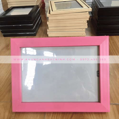 khung ảnh màu hồng trơn KA0012 kích thước 13x18cm khổ ngang- khung ảnh bắc ninh giá rẻ